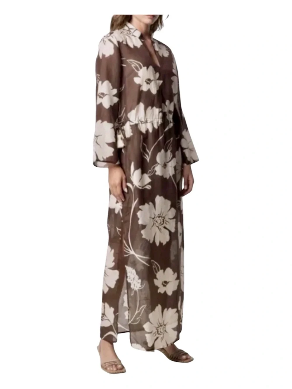 NWT Tory Burch Daisy Caftan in 🟤 ⚪️ Size Large